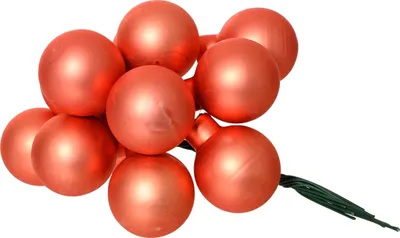 Produktbild von Weihnachtskugeln am Draht 2cm Glas 12 Stück - Warmorange matt