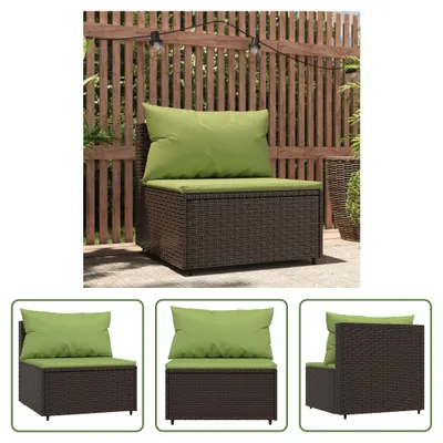 Obrázok produktu pre The Living Store Záhradné centrum Pohovka s vankúšmi Brown Poly Rattan