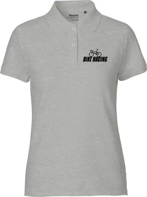 Produktbild von Huuraa Damen Polo Shirt Bike Racing Fahrrad XS Sport Grey Bio Baumwolle Fairtrade Poloshirt Geschenkidee