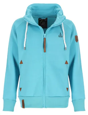 Produktbild von Lizzard Sports Damen Sweatjacke mit Kordelzug-Stehkragen - Jacke mit Reißverschluss in Aqua Größe 3XL