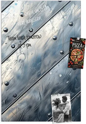 Produktbild von Magnettafel 60x90cm Pinnwand Whiteboard beschreibbar - Metallplatte