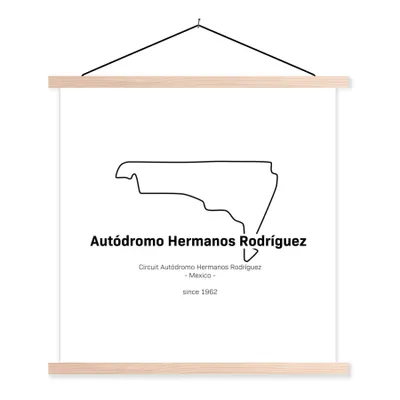Produktbild von MuchoWow® Textilposter Formel 1 - Mexiko - Rennstrecke 60x60 cm mit holzfarbenen Rahmen - Wanddekoration