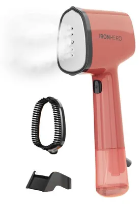 Zdjęcie produktu dla Cecotec IronHero V-1500, Ręczny parowiec do ubrań, 0,5 min, Jagoda, Przyciski, 25 g/min, Aluminium