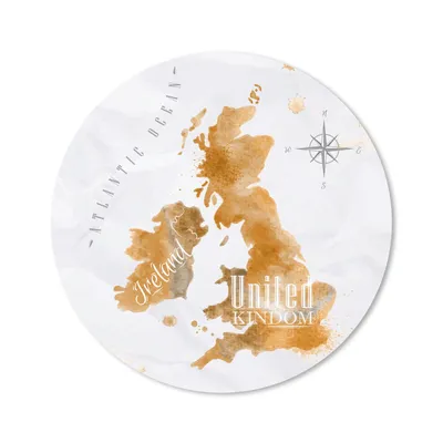 Produktbild von MuchoWow® Mauspad Mousepad Weltkarte - Aquarell - Gold 40x40 cm - Mousepads - Maus Mat - Pad - Mausunterlage - Schreibtisch Accessoires