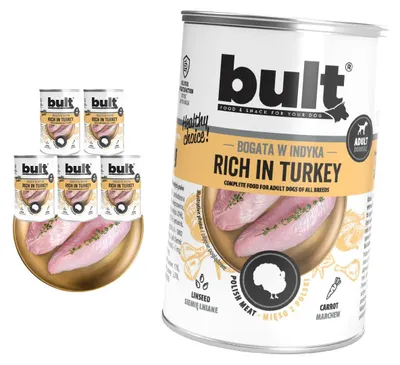 Produktbild von BULT | Hundefutter Pute - Nassfutter Set 6x400g Dose - Hunde Nassfutter fur Hund