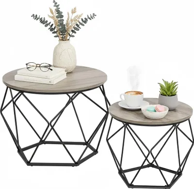 Produktbild von Beistelltisch-Set aus Korbgeflecht, abnehmbare Tabletts, 2-teilig