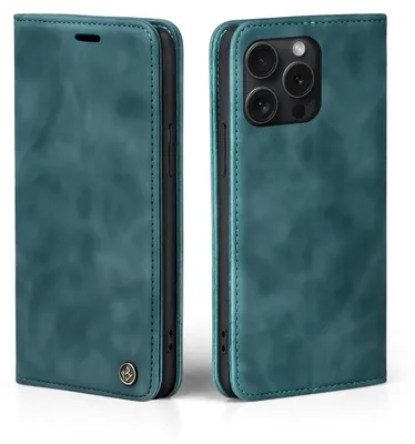 Produktbild von Handy Hülle für Apple iPhone 16 Pro Max Klapphülle Bookcase Flip Cover Handy Tasche Etui Farbe: Petrol