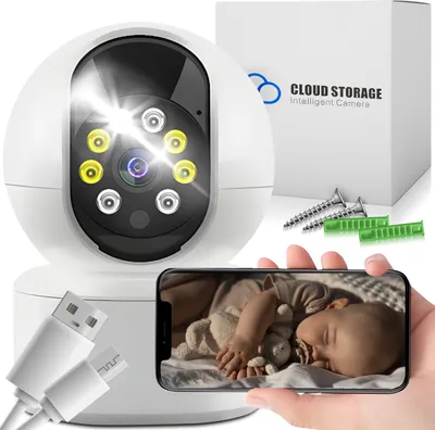 Produktbild von Detský monitor s kamerou WLAN Detská monitorovacia kamera Vnútorná kamera s farebným nočným videním 2-cestný zvukový PIR senzor Ľudia Alexa Mobilný telefón APP Retoo