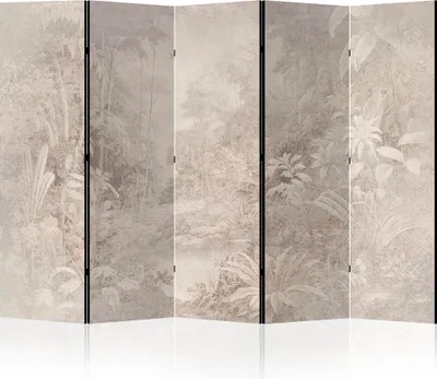 Produktbild von LUMASOUL Paravent doppelseitiger, Paravent Raumteiler Innen, Jungle Motiv, 225x172 cm