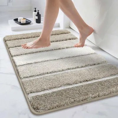 Obrázek produktu pro Unyqoos® měkká protiskluzová koupelnová rohož do vany a sprchy, béžová, pratelná, 60 x 90 cm
