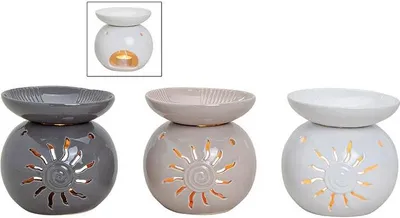 Produktbild von Wurm - Duftlampe Sonne aus Keramik, 3-Fach Sortiert, B13 x H13 cm