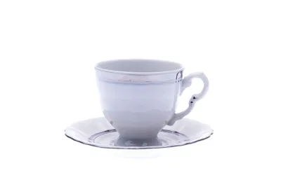 Image de Sonata, tasse haute avec soucoupe, 0,09 l, rayure platine, Leander