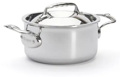 Bratentopf mit Deckel, Edelstahl, Silber, 16 cm, 2 Stück