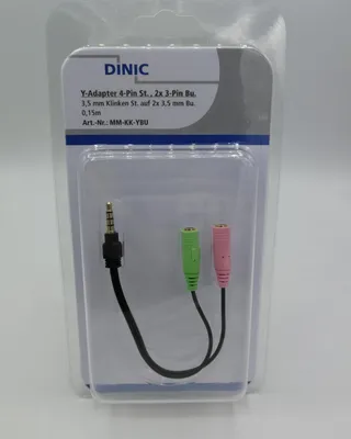 Produktbild von DINIC MAG Y-Adap 4Pin ST, 2x 3Pin Buchse