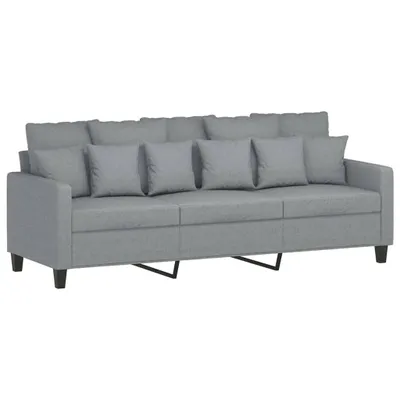 Image de Canapé à 3 places Gris clair 180 cm Tissu
