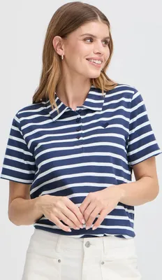 Produktbild von Fransa FRSAMMA Damen Poloshirt Polohemd Kurzarmshirt Baumwollmischung regular fit