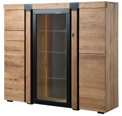 Produktbild von MASSIVMOEBEL24 Highboard Wildeiche 161x45x144 natur geölt ROTTERDAM #101