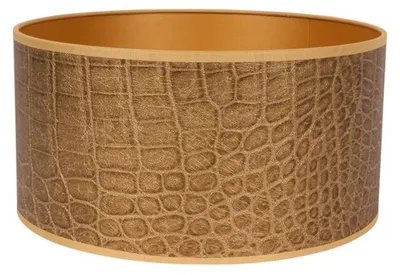 Immagine prodotto di Lampada a paralume, diametro 30 cm, motivo a coccodrillo, colore oro, realizzata in tessuto