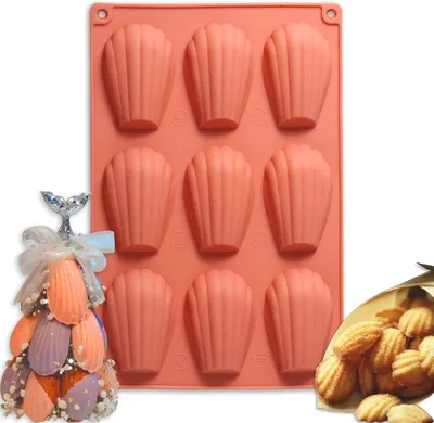 Imagen del producto de Molde de silicona para madeleines, con 9 cavidades, de 30x20 cm, para la cocina