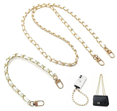 Taschenkette, 2 Stück, goldfarben, 120 cm + 30 cm