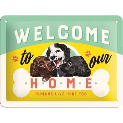 Produktbild von Nostalgic-Art - Blechschild 15x20 cm - Animal Club - Welcome Puppies