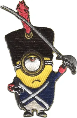 Obrázek produktu pro Minions Stuart Soldier - nášivka, nažehlovací nášivka, nažehlovací aplikace, nášivky, k nažehlení, velikost: 5 x 8 cm