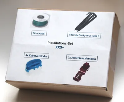 Image de Kit d'installation XXS+ compatible avec Gardena smart sileno ® Sileno+ Câble Crochet Connecteur Paquet Kit
