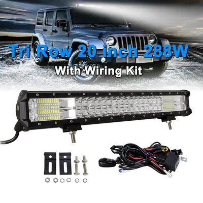 Produktbild von 20 Zoll, 288W Leistung, IP67 wasserdicht, Lichtleiste und Draht