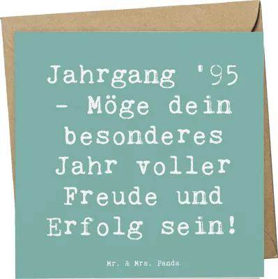 Produktbild von Mr. & Mrs. Panda Glückwunschkarte Spruch 1995 Geburtstag - Meeresbrise - Geschenk, faltkarte, Grußkarte, anlasskarte, Klappkarte, liebevoll handgefertigt, Geburtstagskind