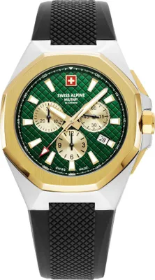 Produktbild von Swiss Alpine Military Herren Uhr Chronograph Analog Quarz 7005.9844SAM Silikon
