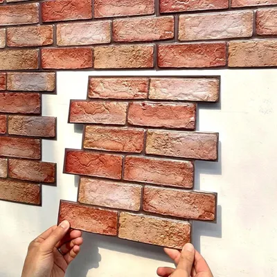 Obrázek produktu pro 20 kusů 3D samolepicích nástěnných panelů s motivem červených cihel, tapeta s kamenným vzhledem, 30×30 cm, voděodolná PVC tapeta s motivem cihel