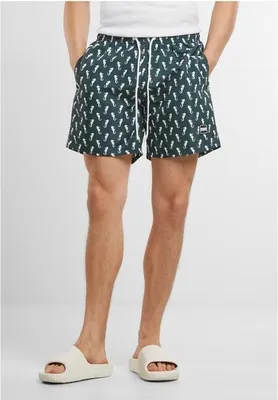 Obrázok produktu pre Pánské kraťasy Urban Classics Pattern Swim Shorts darkgreenseahorse - XL
