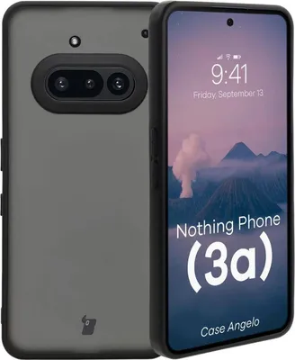 Produktbild von Bizon Case Angelo Nothing Phone (3a) rauchig mit schwarzem Rahmen