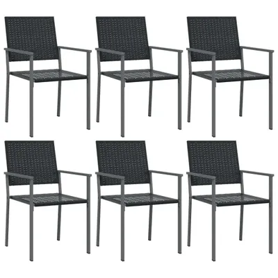 Produktbild von vidaXL Gartenstühle 6 Stk. Schwarz 54x62,5x89 cm Poly Rattan