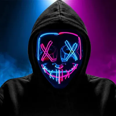 LED-Halloween-Maske, Neon-Maske für Erwachsene, Cosplay, 11