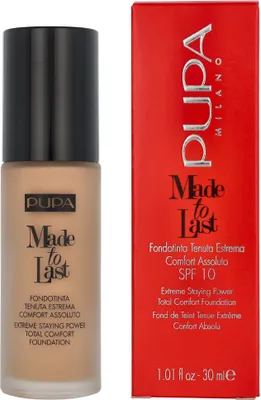 Immagine prodotto di Pupa Milano Made To Last Total Comfort Fondotinta opacizzante a lunga durata 050 Sand, 30 ml