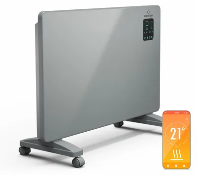 Zdjęcie produktu dla Grzejnik konwektorowy Klarstein Bansin Smart 1500 W, montaż na ścianie/wolnostojący, aplikacja, energooszczędny, zabezpieczenia przed przegrzaniem, zamarzaniem, dzieci, LED, do 30 m².