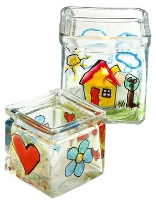 Produktbild von Quadratisches Bastelglas aus Glas