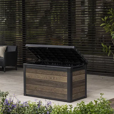 Immagine prodotto di Marshall - Baule, 123x62x71h cm Marrone Noce, Lucchettabile, Finitura in Resina