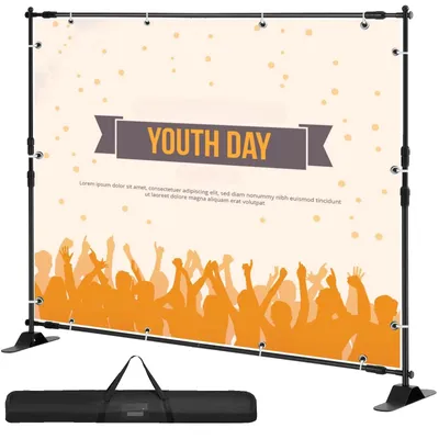 Immagine prodotto di Support posteriore, realizzato in resistente materiale ferroso, con larghezza regolabile da 175 cm a 305 cm, altezza regolabile da 90 cm a 244 cm, capacità di carico di 5 kg, design per un montaggio rapido