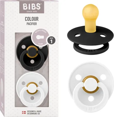 Zdjęcie produktu dla Smoczki z naturalnego kauczuku BIBS 0-6m Czarny Biały