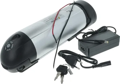 Produktbild von vhbw Akku für E-Bike (10 Ah, 36 V, Li-Ion, inkl. Ladegerät) - Schwarz Silber