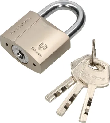 Immagine prodotto di KOTARBAU® Serratura a grillo rinforzata 40 mm in ottone Lucchetto Serratura a grillo Protezione antieffrazione Serratura solida temprata Protezione antifurto