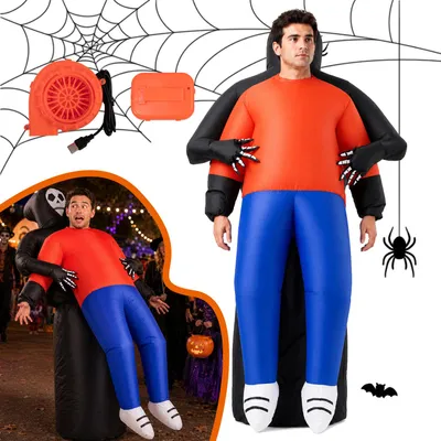 Produktbild von Aufblasbares Gevatter Tod Kostüm für Erwachsene, Carry Me Design für Halloween, Cosplay und Kostümpartys, für 160-190cm