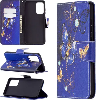 Produktbild von König Design Hülle kompatibel mit Samsung Galaxy A72 5G Kunstleder Handyhülle - Handy Case Blau