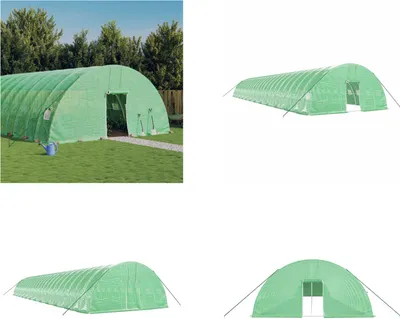 Image de vidaXL Serre avec cadre en acier Vert 144 m² 24x6x2,85 m - Serre - Serres - Polytunnel - Serre accessible