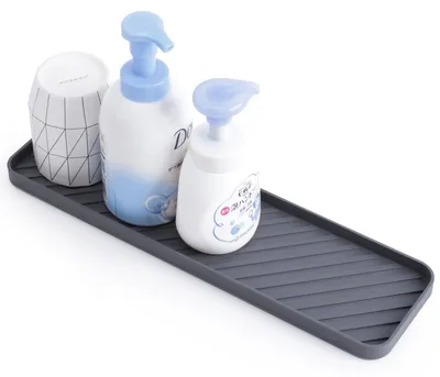 Produktbild von Silikonablage, 40 cm Spülbecken-Organizer, Kosmetikablage, Küchen- und Bad-Organizer, Abtropfmatte, Silikon-Spülbecken-Organizer, Silikon-Schwammhalter