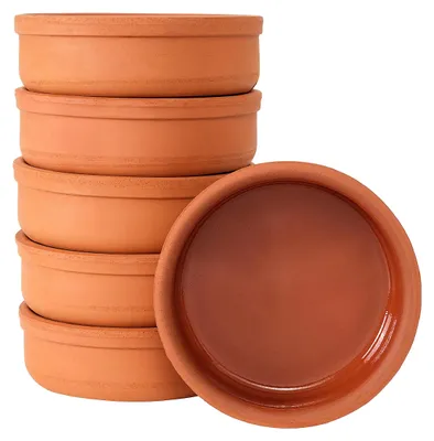 Keramik-Auflaufförmchen, 6er Set, ofenfest, 175 ml, braun
