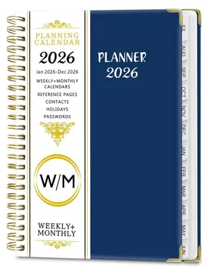 Immagine prodotto di Calendario settimanale e taccuino A5, edizione 2026, colore blu navy, 142 pagine