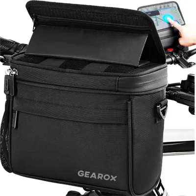 Produktbild von Fahrradtasche - Lenker - Schwarz - Mit Smartphone-Fach - Wasserdicht und Praktisch